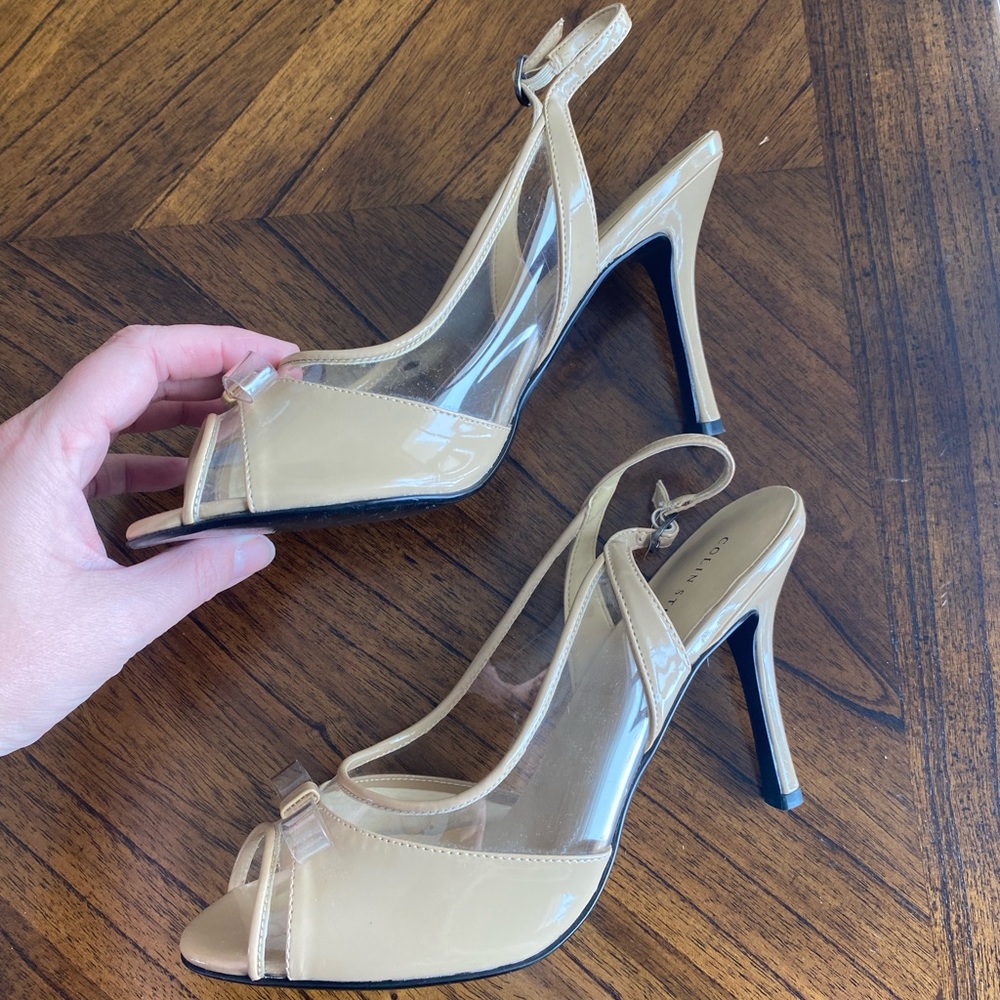 Colin Stuart peep toe heel w/ clear see through panels - Picture 5 of 8